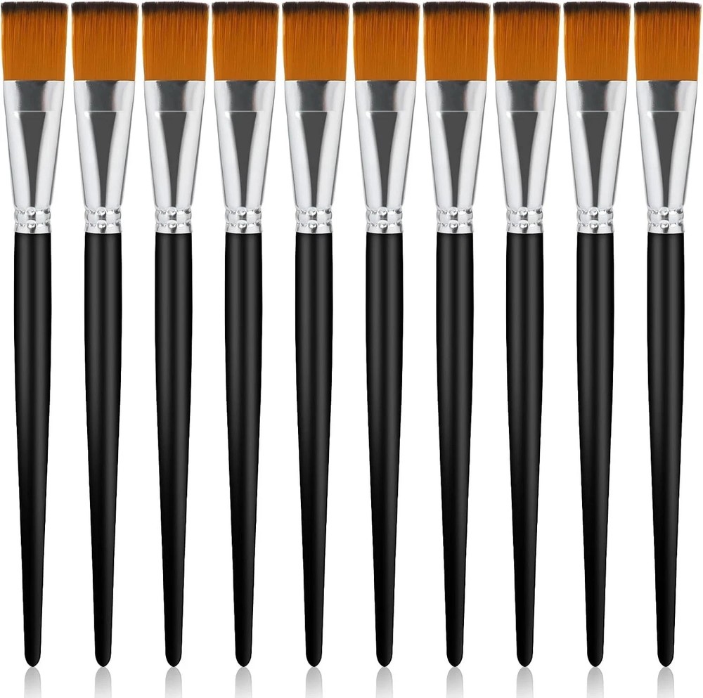“10 Pcs Flat Paint Brushes 1 Inch Acrylic Paint Brush Artist Craft 10pcs “