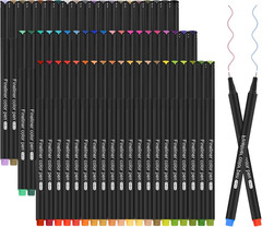 Fineliner Pens, 60 Colors Fine Liner Colourful Pens Set 0.4Mm Fine Tip Colored P