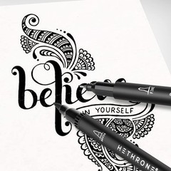 Hethrone Black Markers for Drawing – Brush Pens with Felt Tips for Artists –