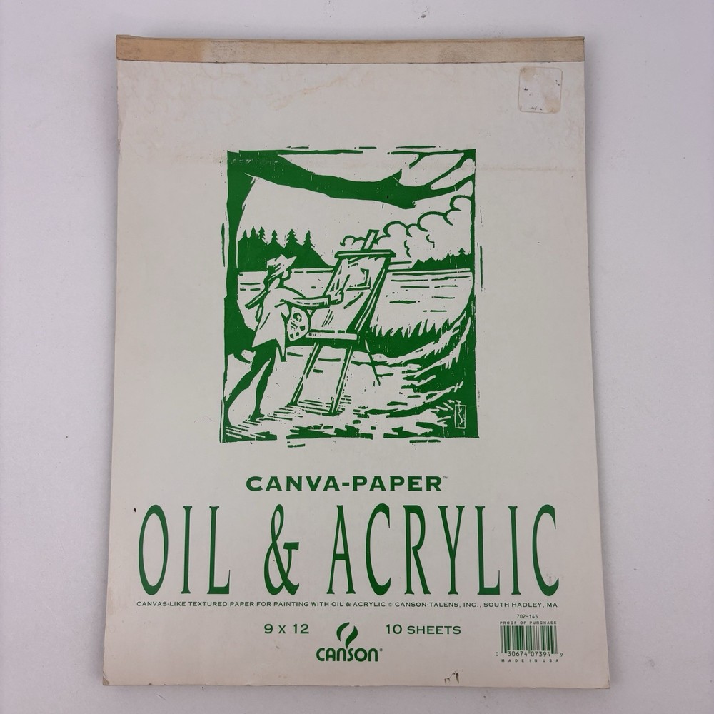 Canson Artist Oil & Acrylic Canva-Paper Paper Pad Top Bound 9″x12″ 4 Sheets