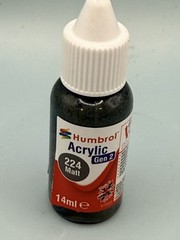 Humbrol Acrylic Paint Gen 2 224 Matt Dark Grey 14ml Bottle Model Kit Art Supply
