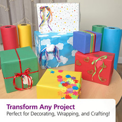 Arts and Crafts Paper Roll – 36″ X 1000′, Aqua, Dual Surface, Markers, Finger Pa