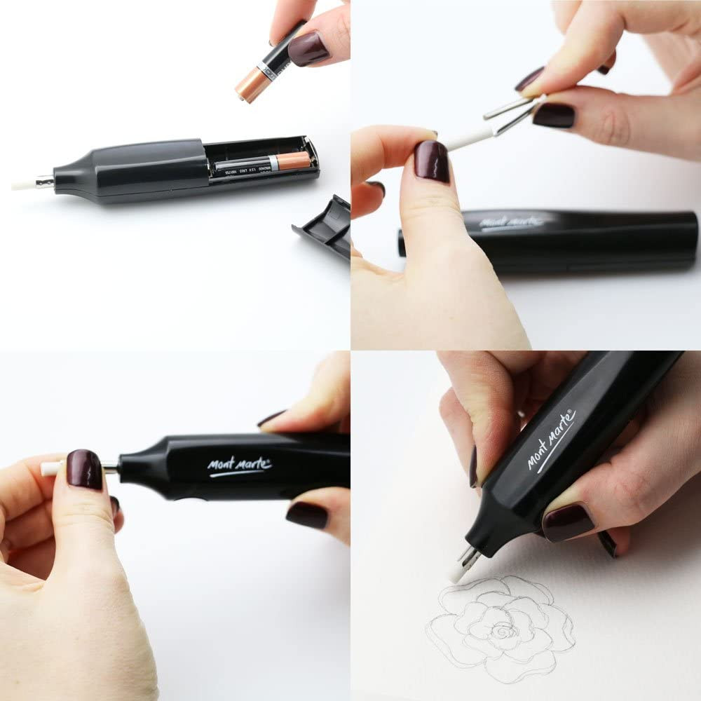 Electric Eraser, Includes 30 Eraser Refills. Suitable for Use with Graphite P…