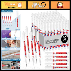 80Pcs Waterproof Deep Hole Marker Pens for Woodworking, Carpentry & Construction