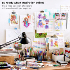 Arteza Colored Pencils, 48 Colors, Soft, Highly-Pigmented, Wax-Based Core Pencil