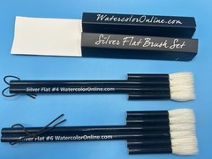 Michael Solovyev Signature Silver Flat Watercolor Brush Set-2 Brushes #4 & #6