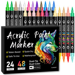 24/48/72 Colors Dual Tip Acrylic Paint Markers 12/24/36 Pack Art Markers Set Dra