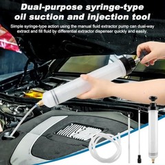 Manual Oil Extractor Pump Fluid Transfer with 23.6 inch Rubber Hose for