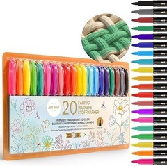 Art+Soul 20 Fabric Markers Pens Set (Permanent, Fade Resistant, Quick Dry)