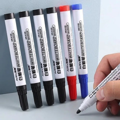 4/8Pcs Black Erasable Whiteboard Pen, Red Blue Easy to Wipe Large Head Pen, Larg