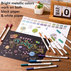 Shuttle Art Metallic Marker Pens, 30 Colors Metallic Paint Markers with 1 Col…