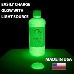 Milo Glow in the Dark Acrylic Paint Clear Luminous Phosphorescent Green 16 oz