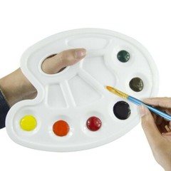 2 Pack Artist Plastic Palette for Oil, Acrylic, Watercolor Paints, 10 Sections