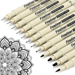 12 Pcs Black Micro Fineliner Drawing Pens Waterproof Watercolor Art Pen Set