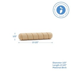 Wood Dowel Pins 2-1/2 inch x 1/2 inch Spiral, for Furniture & Crafts|Woodpeckers