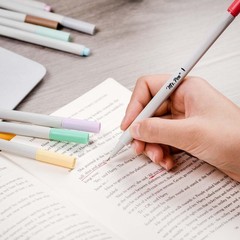 No Bleed Pastel Fineliner Pen Set – 12 Fine Tip Markers for Drawing & Writing