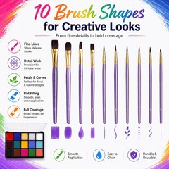UCANBE Face Body Paint Oil Palette + 10 Pcs Brushes 11 Piece Set, Classic