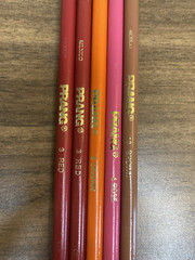 Prang 5 colored pencil set Brown Red Rose Orange