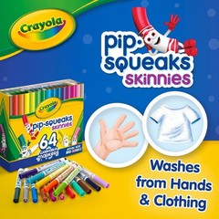 Crayola Pip-Squeaks Skinnies Washable Markers 64 Count (Pack of 1),
