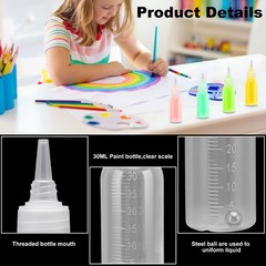 10 Pack 1oz Airbrush Paint Bottles Jars with Ball Jar Mixer Squirt Lid