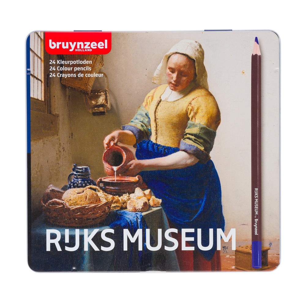 Bruynzeel & Rijksmuseum Professional Colored Pencil Set of 24 in Tin for Drawing