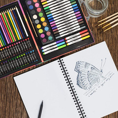 132-Piece Art Set, Deluxe Professional Color Set, Art Kit for Kids and Adult, wi