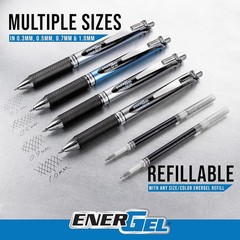Retractable Gel Pens, 0.7mm Stainless Steel Tip, Red Ink – Pack of 12