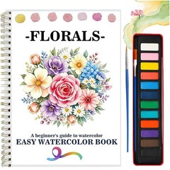 Watercolor Workbooks Coloring Book Easy Nature Scenes Beginner Friendly Water…