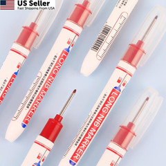 Mkobon 15 Pcs Long Nib Marker, 20 mm Head Deep Hole Marker Pens, Red