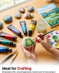 Fantastory Professional Acrylic Paint Set: 18 colors x 36ml, includes 10 brus…