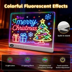 Led Drawing Board with 13 Light Effects, 16″ Rechargeable Glow Doodle LED Note B