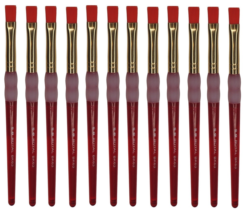 Royal Brush BK63-10 Big Kids Flat Size 10 Package of 12 brushes