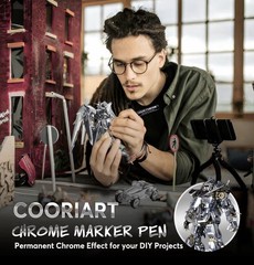 3PK Liquid Chrome Markers Permanent Mirror Pens for Plastic Metal Model Painting