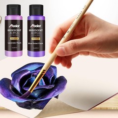 ABEIER Iridescent Acrylic Paint, Set of 18 2 Fl Oz (Pack 18), Multicolor
