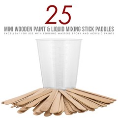 5oz (150ml) Graduated Plastic Measuring Cups, 50 Cups & 25 Mixing Sticks, Paint