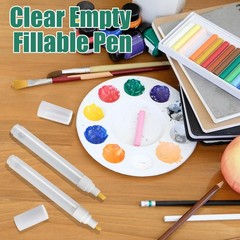 Biaungdo 6 Pcs 3 mm 6 mm Empty Fillable Pen, Clear Refillable Paint Pen Blank…