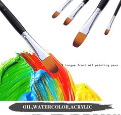Artist Paint Brushes Set,9 Pcs Professional Filbert Brushes for Acrylic Oil W…