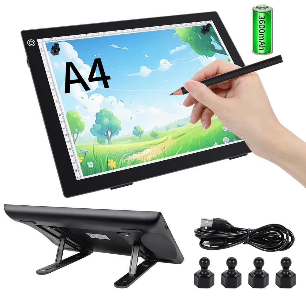 Rechargeable A4 Tracing Drawing Board,Copy Light Pad with Adjustable Foldable…