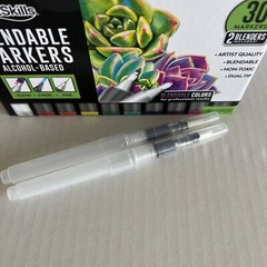 ArtSkills Dual-Tip Blendable Alcohol Marker Set, 30-Count W/2 Blenders Open Box