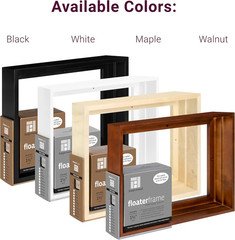 Maple Floating Frame 18″x24″ for Canvas & Artwork – Thin Style, 1.5″ Depth
