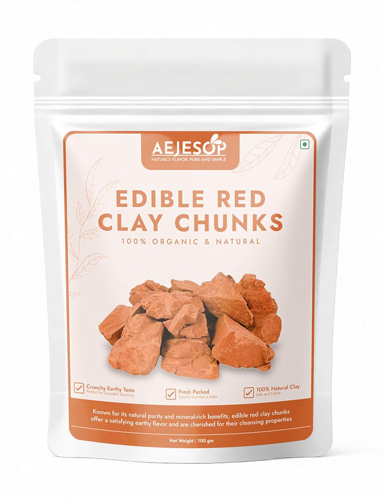 Red Clay, Edible Clay Chunks, Natural for Eating (Food), 3.5Oz(100G)