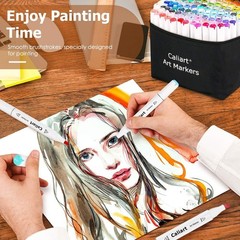 Complete 100 Color Art Marker Set – Smudge-Proof Dual Tip with Organization Case