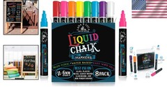 Versatile 8-Pack Chalk Markers – Safe for Kids & Perfect for Non-Porous Surfaces