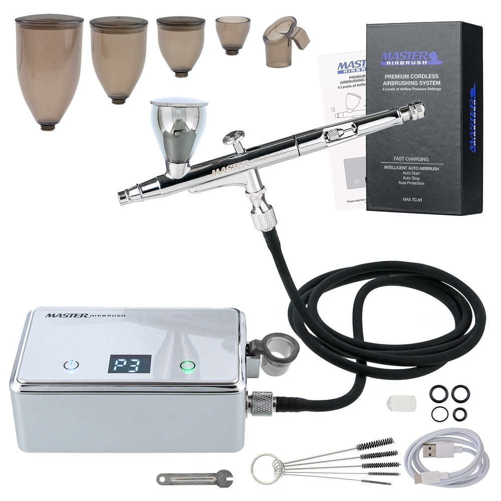 Master Airbrush Powerful Cordless Airbrushing System Kit – 20 to 36 PSI, Port…
