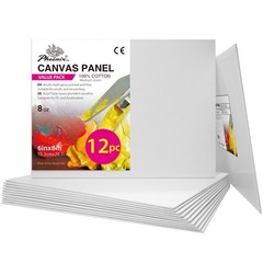 Small Painting Canvas Panels 6×8 Inch, 12 Value Pack – 8 Oz Triple Primed 100…