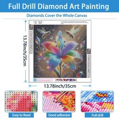 Lily Flower Diamond Art Kits for Adults, Round Full Drill 5D Diamond Painting Ki