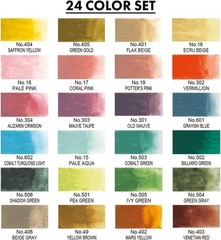 Kuretake GANSAI TAMBI Watercolor Paint Set 24 Colors II – Art nouveau, Non-Toxic