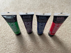 Liquitex Basics Acrylic Color 4 Oz Lot of 4 Green, Violet, Blue, Red