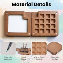 Portable Mini Watercolor Kit Travel Pocket Artist Set for Painters w/ 24 Colors