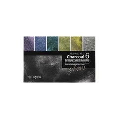 Kusakabe Artist Watercolor Charcoal Glow Set 6 Granulating Colors 10ml Japan FS
